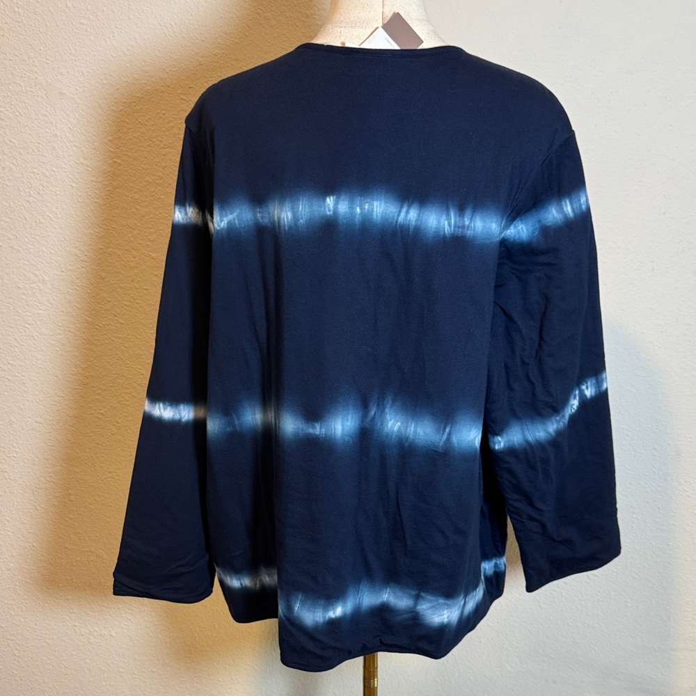 NWT J. Jill Pure Jill Navy Blue Tie-Dye Button-Up Cardigan size XL - Picture 7 of 17